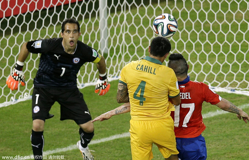 2014巴西世界杯小组赛B组:智利VS澳大利亚