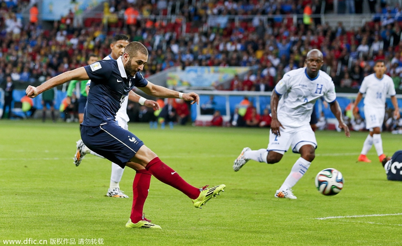 2014巴西世界杯小组赛E组:法国3-0洪都拉斯