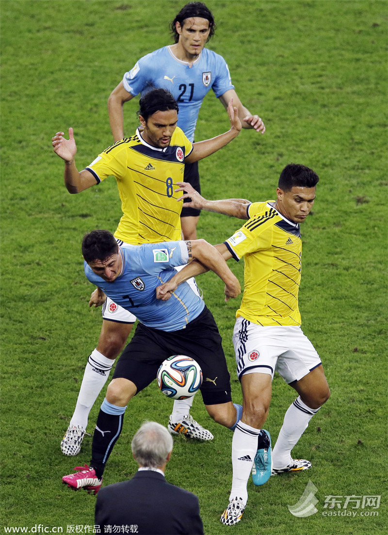 八分之一决赛:哥伦比亚1-0乌拉圭