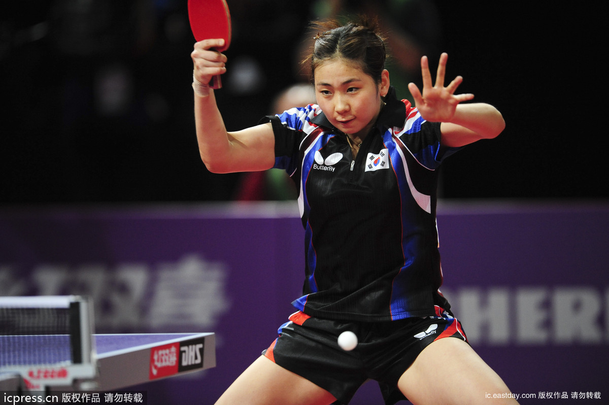  世乒赛 女单首轮: 福原爱 2-4朴升熙 爆冷 出局 瓷娃