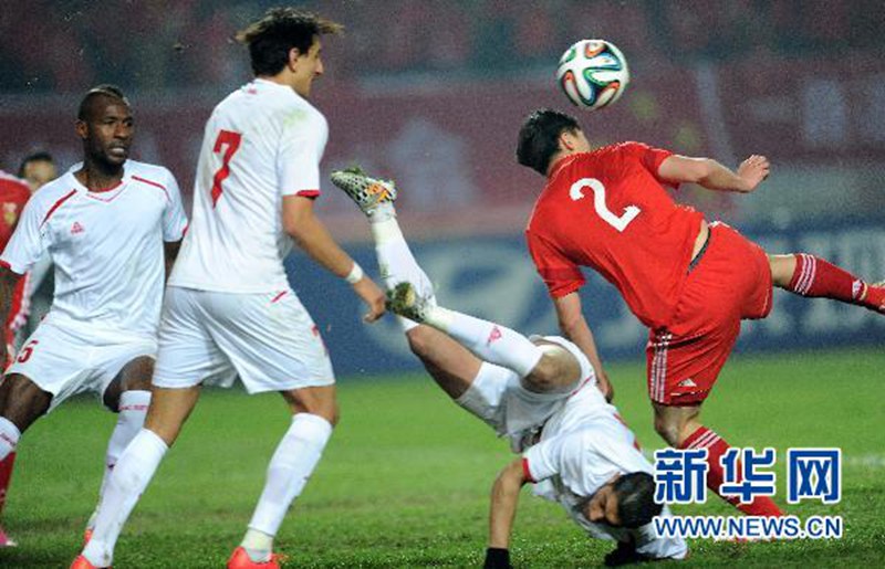 国足友谊赛:中国队0-0战平巴勒斯坦队
