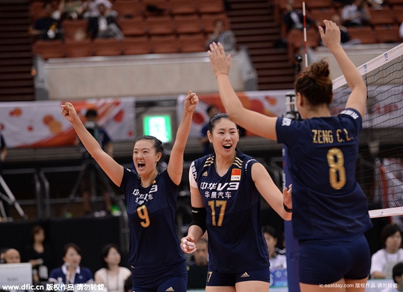 中国女排力克日本夺世界杯冠军 晋级里约奥运