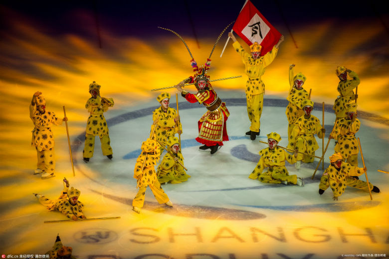 上海超级杯开幕 大圣与冰童们助阵开幕式