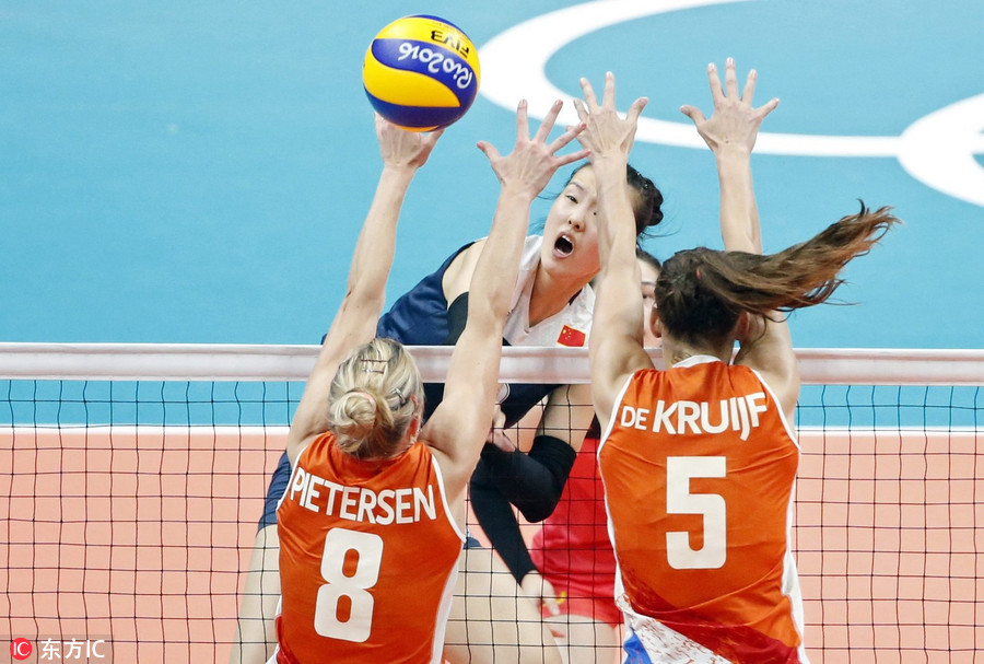 里约奥运会女排半决赛:中国3-1荷兰