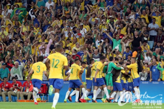 男足决赛:内马尔决胜 巴西首夺奥运金牌