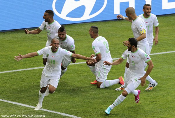 世界杯-热刺后卫送点 比利时上半时0-1阿尔及利